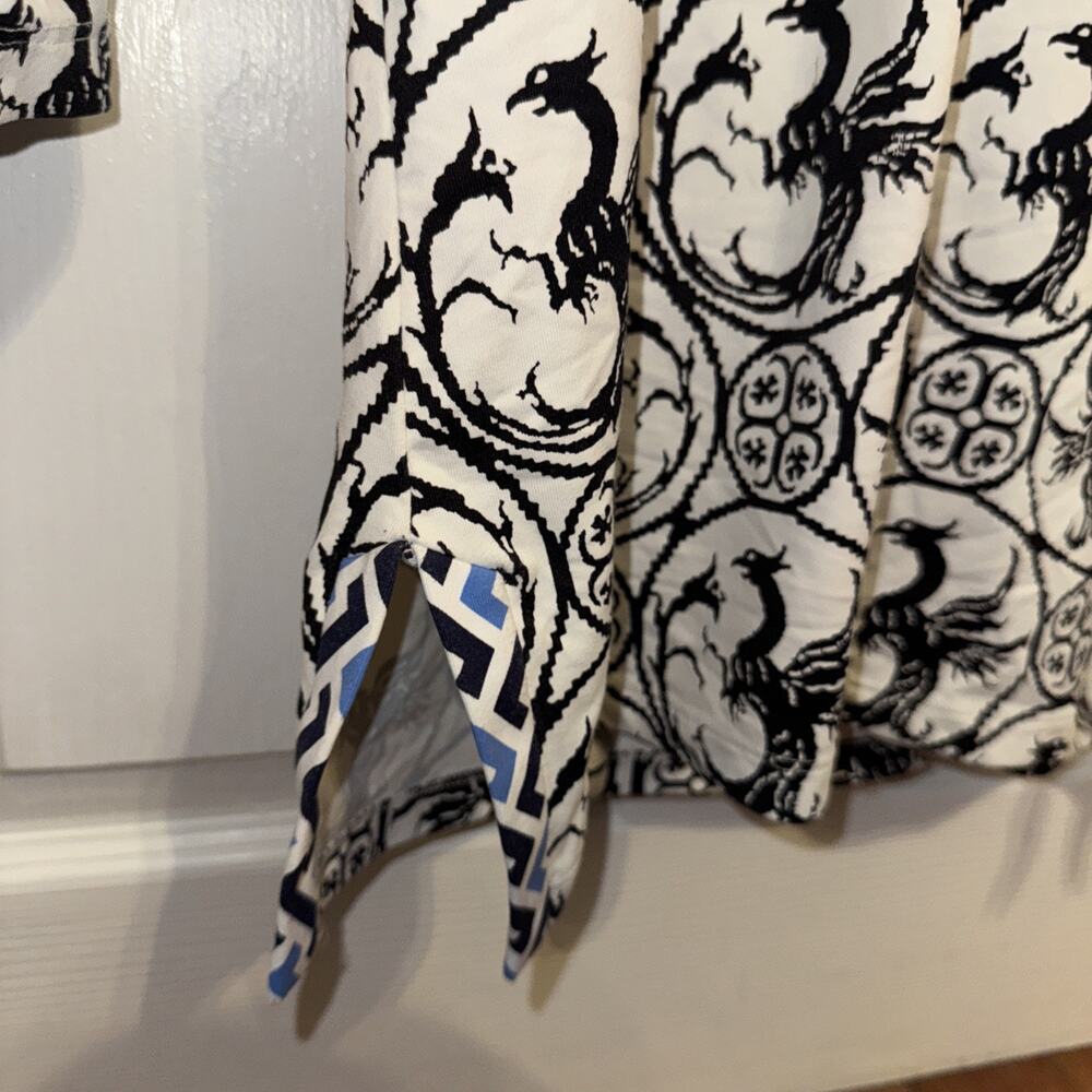 J McLaughlin Catalina‎ Tunic Top Phoenix Print Size S Small 3/4 Sleeve - Picture 3 of 5